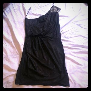 Black with gold mini dress